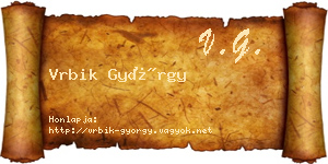 Vrbik György névjegykártya
