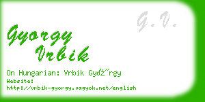 gyorgy vrbik business card